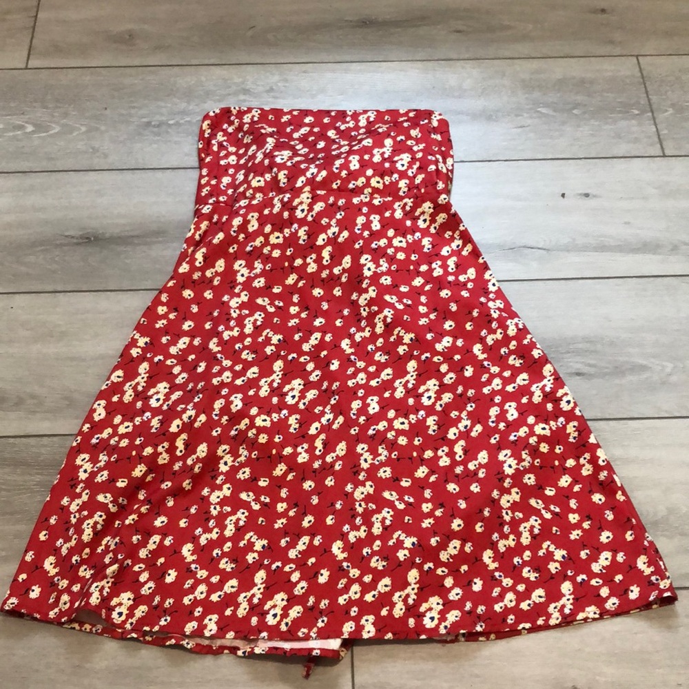 ROMWE red floral sundress womens size M